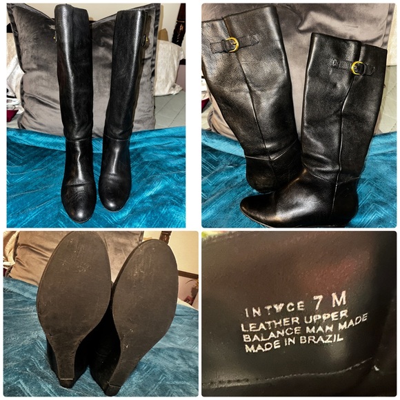 Steve Madden, genuine black Leather Knee-High Boots, size 7 women’s - Picture 6 of 6